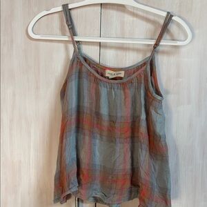 Cloth & Stone Women's Plaid sleep Top - Gray and Red